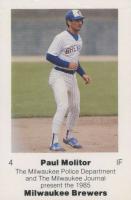 1985 Brewers Police # Paul Molitor Baseball Card