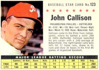 1961 Post Cereal #123 John Callison Perforated Baseball Card