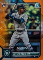 2022 Bowman Chrome NSCC Wrapper Redemption #JR Julio Rodriguez Orange Refractor Baseball Card