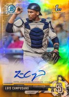 2017 Bowman Draft Chrome Draft Picks Autographs  #CDALC Luis Campusano Gold Refractor Baseball Card