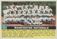 1956 Topps #146w Washington Nationals Team White Back Baseball Card