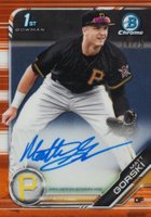 2019 Bowman Draft Chrome Draft Picks Autograph #CDAMG Matt Gorski Orange Refractor Baseball Card