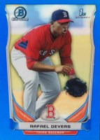 2014 Bowman Draft Picks Top Prospects #CTP37 Rafael Devers Chrome-Blue Refractor Baseball Card