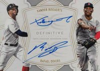 2020 Topps Definitive Collection Dual Autograph Collection #BD Rafael Devers/Xander Bogaerts Baseball Card
