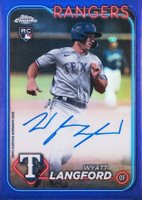 2024 Topps Chrome Rookie Autographs #RAWL Wyatt Langford Purple Refractor Baseball Card