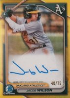 2024 Bowman Chrome Prospect Autographs #CPAJWI Jacob Wilson Yellow Refractor Baseball Card