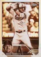 2023 Topps Chrome #27 Mike Trout Sepia Refractor Baseball Card