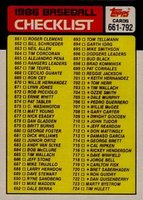 1986 Topps #791 Checklist (661-792) Baseball Card