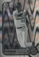 2022 Bowman Draft #BDC170 Masyn Winn Chrome-Black & White Raywave Refractor Baseball Card