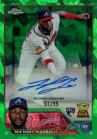 2023 Topps Chrome Update Sapphire Edition Autograph #MH Michael Harris II Green Baseball Card