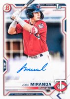 2021 Bowman Paper Prospect Autographs #JM Jose Miranda Baseball Card