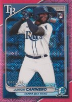 2024 Bowman Mega Box Chrome #20 Junior Caminero Pink Refractor Baseball Card