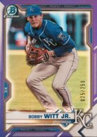 2021 Bowman Chrome Prospects #BCP193 Bobby Witt Jr. Purple Refractor Baseball Card