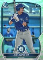 2023 Bowman Chrome Prospects #BCP73 Axel Sanchez Lunar Glow Refractor Baseball Card