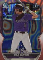 2023 Bowman Draft #BDC151 Cole Carrigg Chrome-Rose Gold Lava Baseball Card