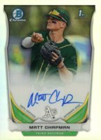 2014 Bowman Chrome Draft Pick Autograph #MCH Matt Chapman Refractor Baseball Card