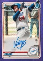 2020 Bowman Chrome Prospect Autographs #CPAMV Miguel Vargas Purple Refractor Baseball Card