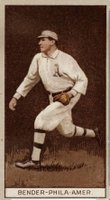 1912 Brown Backgrounds Common back # Chief Bender Baseball Card