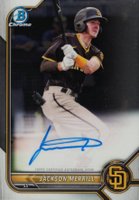 2022 Bowman Chrome Prospect Autographs #CPAJME Jackson Merrill Baseball Card
