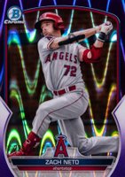 2023 Bowman Chrome Prospects #BCP64 Zach Neto Purple Raywave Refractor Baseball Card