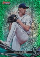 2022 Bowman's Best #69 George Kirby Green Mini Diamond Refractor Baseball Card