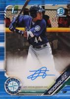 2019 Bowman Prospect Autographs Chrome #JRO Julio Rodriguez Blue Refractor Baseball Card