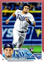 2023 Topps #154 Jonathan Aranda Mother's Day Hot Pink Baseball Card