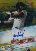 2018 Bowman's Best Early Indications Autograph #EIAYA Yordan Alvarez Gold Baseball Card