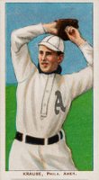 1909 White Borders Sovereign #264 Harry Krause Pitching Baseball Card