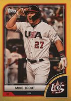 2023 Topps World Baseball Classic #1 Mike Trout Gold Rainbow Foil Baseball Card