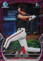 2023 Bowman Chrome Prospects #BCP25 Druw Jones Fuchsia Lunar Crater Refractor Baseball Card