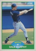 1989 Score #30 Dale Murphy Baseball Card