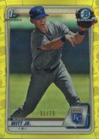 2020 Bowman Chrome Prospects #BCP25 Bobby Witt Jr. Yellow Refractor Baseball Card