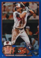 2023 Topps Chrome #2 Gunnar Henderson Blue Refractor Baseball Card