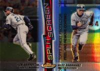 1999 Finest Split Screen #SS2 Ken Griffey Jr./Alex Rodriguez Non-Refractor/Refractor w/Coating Baseball Card