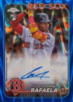 2024 Topps Chrome Rookie Autographs #RACR Ceddanne Rafaela Blue Raywave Refractor Baseball Card