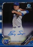 2019 Bowman Prospect Autographs Chrome #BS Brady Singer Blue Refractor Baseball Card
