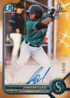 2022 Bowman Chrome Prospect Autographs #CPAJCL Jonatan Clase Gold Refractor Baseball Card