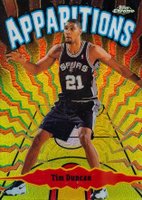 1998 Topps Chrome Apparitions #A14 Tim Duncan Refractor Basketball Card
