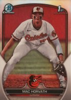 2023 Bowman Draft #BDC90 Mac Horvath Chrome-Refractor Baseball Card