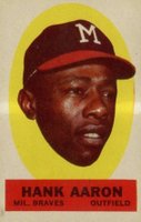 1963 Topps Peel-Offs # Hank Aaron Blank Back Baseball Card
