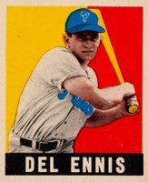 1948 Leaf #49 Del Ennis Baseball Card