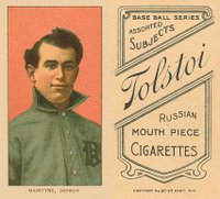 1909 White Borders Tolstoi #326 Matty McIntyre Detroit Baseball Card