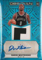 2023 Panini Obsidian #206 Dariq Whitehead Jersey Autograph-Electric Etch Blue Flood Fotl Basketball Card