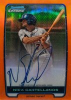 2012 Bowman Chrome Prospects #BCANC Nick Castellanos Autograph-Orange Refractor Baseball Card