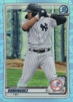2020 Bowman Draft #BD151 Jasson Dominguez Chrome-Sky Blue Refractor Baseball Card