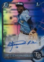 2022 Bowman Chrome Prospect Autographs #CPAAP Alejandro Pie Blue Refractor Baseball Card