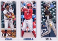 2022 Topps Opening Day Triple Play #TPC10 Fernando Tatis Jr./Ronald Acuna Jr./Vladimir Guerrero Jr. Baseball Card