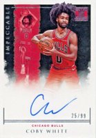 2019 Panini Impeccable Rookie Signatures #CWT Coby White Basketball Card