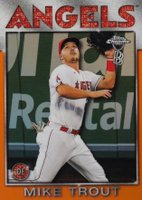 2021 Topps Chrome Ben Baller 1986 Topps #2 Mike Trout Orange Refractor Baseball Card